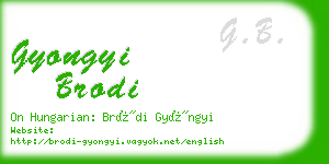 gyongyi brodi business card